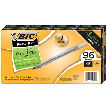 BIC Round Stic Xtra Life, Select Color (Medium, 96 ct.)