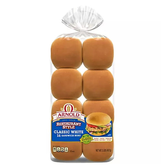 Arnold Select Classic Burger White Rolls, 16 ct.