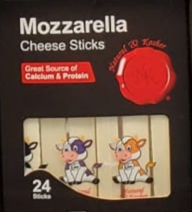 Natural & Kosher Mozzarella Cheese Sticks, Cholov Yisrael , 24 Sticks