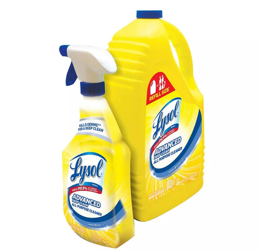 Lysol All-Purpose Cleaner, 32 oz. Trigger Bottle with 144 oz. Refill, Lemon Breeze