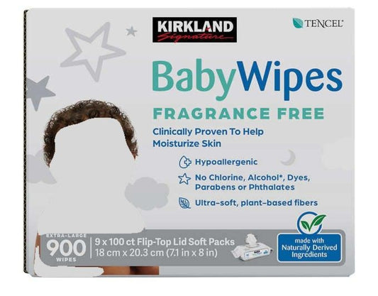 Kirkland All Natural Baby Wipes, Unscented, 900 ct