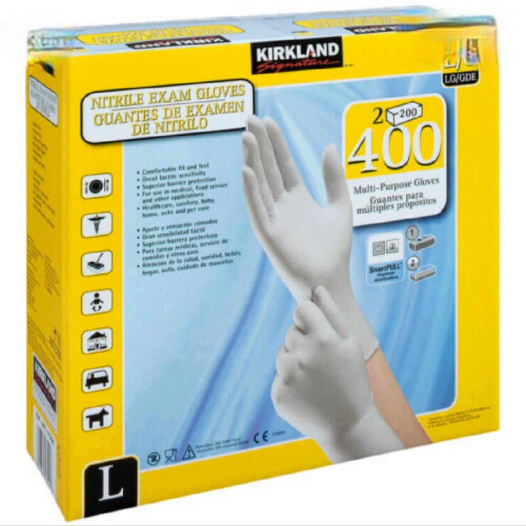 Kirkland SignatureÂ™ Nitrile Exam Gloves Multi-Purpose Latex Free ,200ct x 2