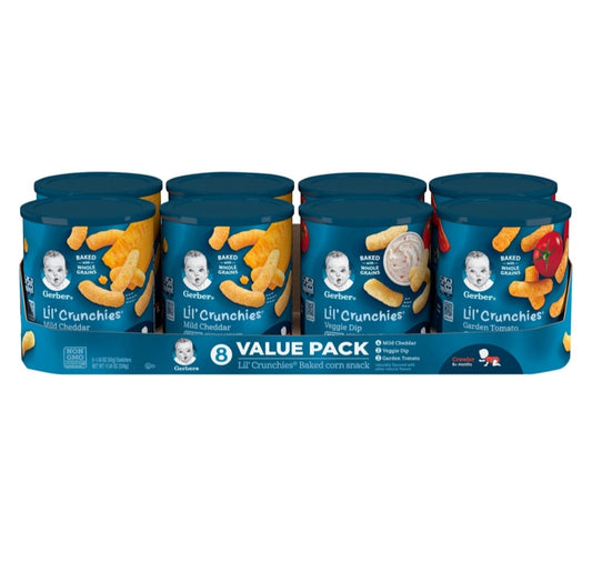 Gerber Lil' Crunchies Baked Corn Snack Variety Pack (1.48 oz., 8 ct.)