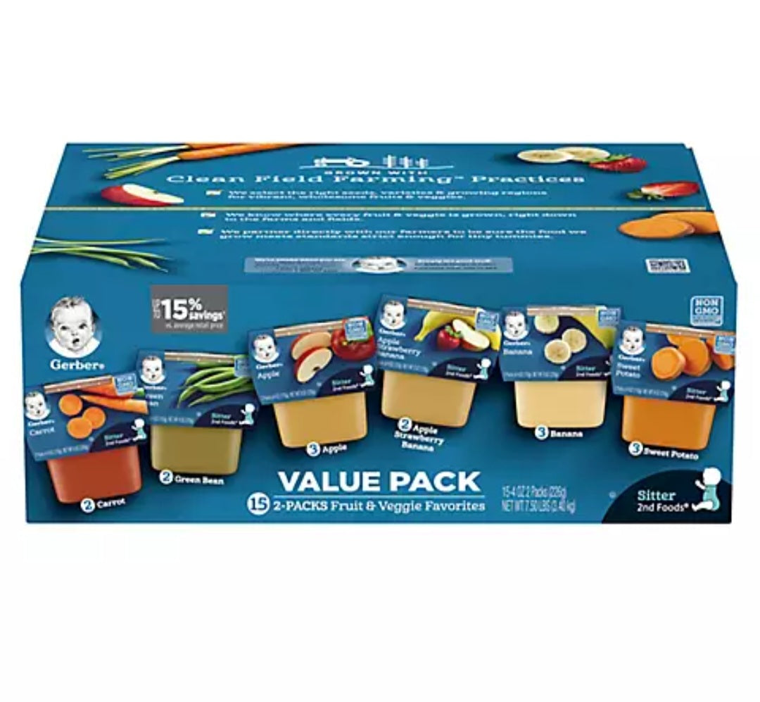 Gerber 2nd Foods Fruit & Veggie Value Pack (4 oz., 30 ct.)
