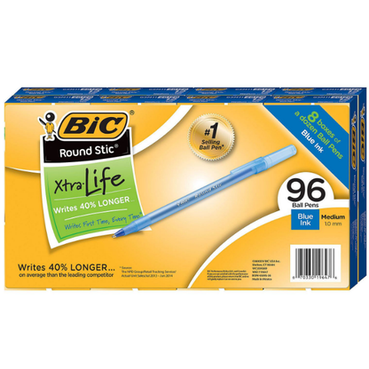 BIC Round Stic Xtra Life, Select Color (Medium, 96 ct.)