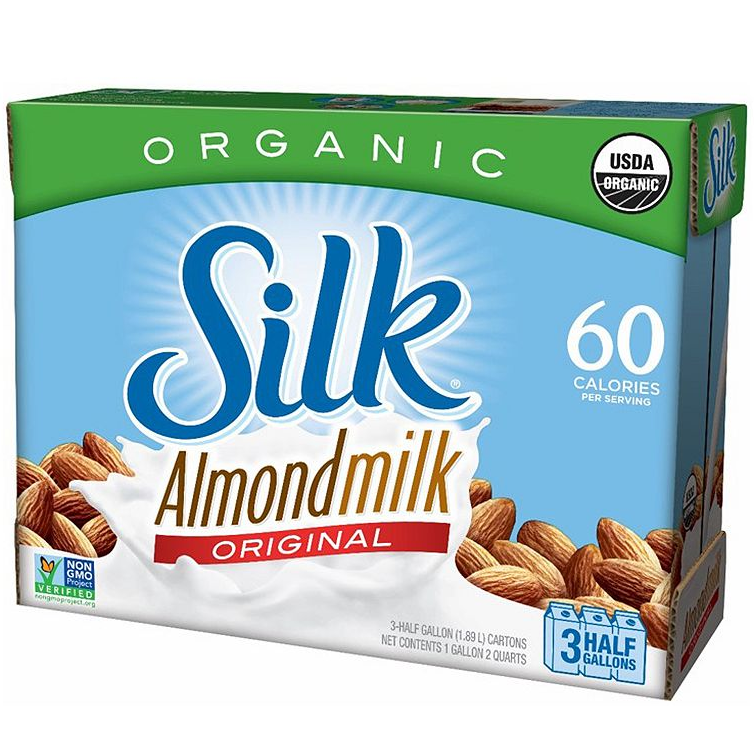 Silk Organic Almond Milk Original (3 half gallons)