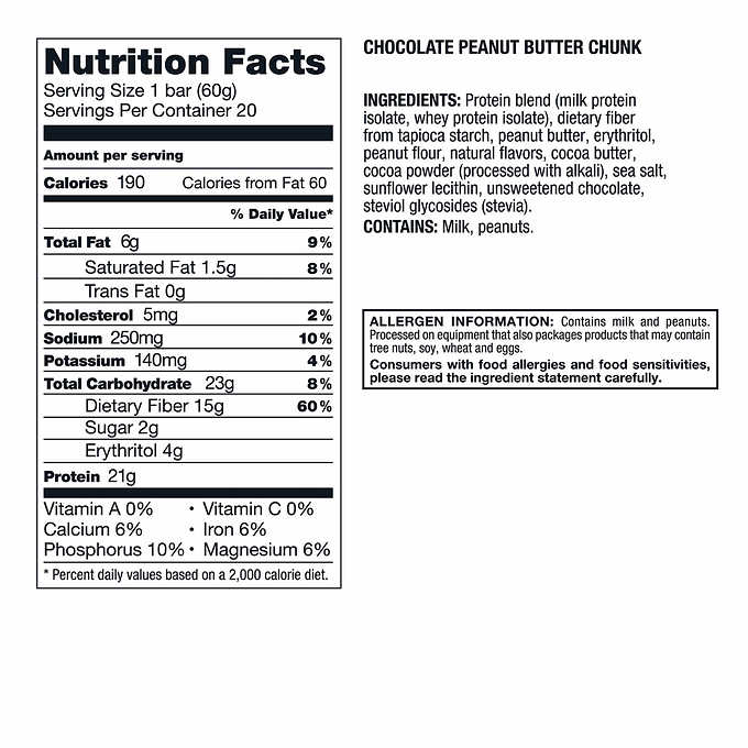 Kirkland Signature Protein Bars Chocolate Peanut Butter Chunk & Cookies and Cream Variety Pack 20 pack, 2-count