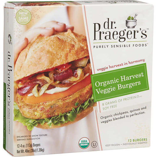 Dr. Praeger's Organic Harvest Veggie Burgers, 4 oz., 12 ct