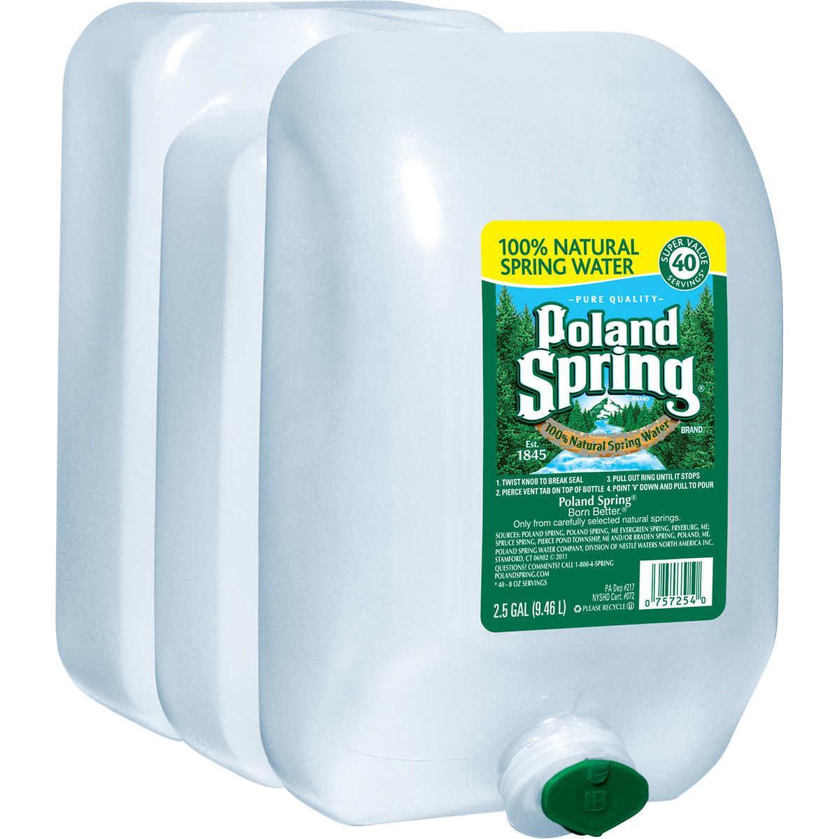 Poland Spring 100% Natural Spring Water (2.5 gal., 2 pk.)