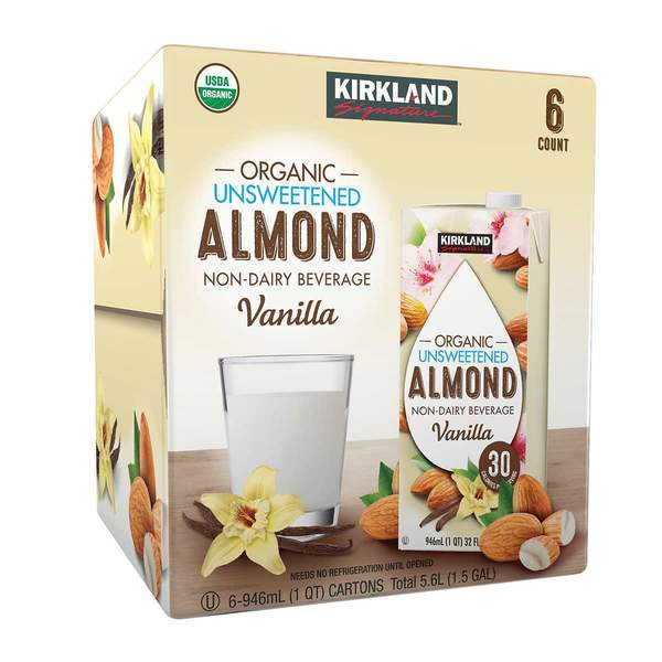 Kirkland Signature Organic Vanilla Almond Milk Beverage, 32 oz, 6 ct
